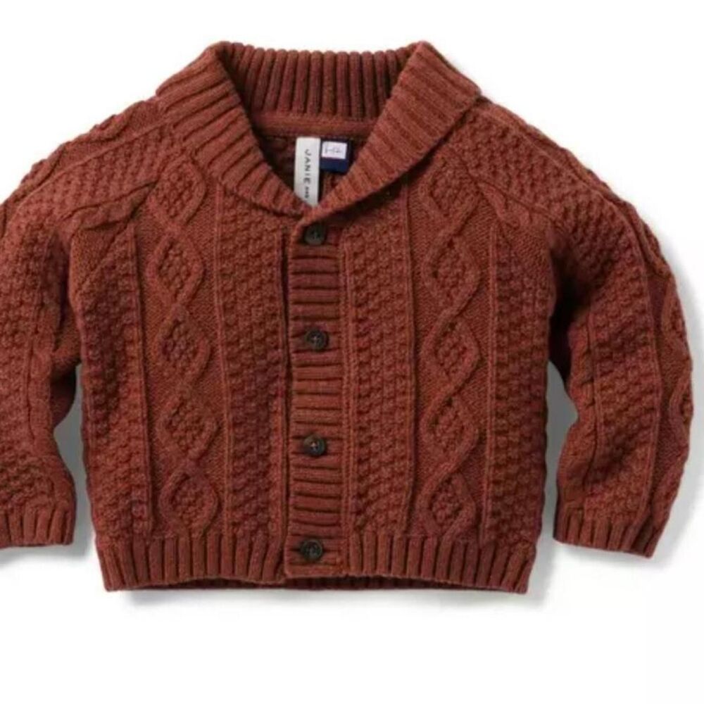 Janie and Jack Baby Cable Knit Shawl Collar Cardigan - Size 12-18 Months
